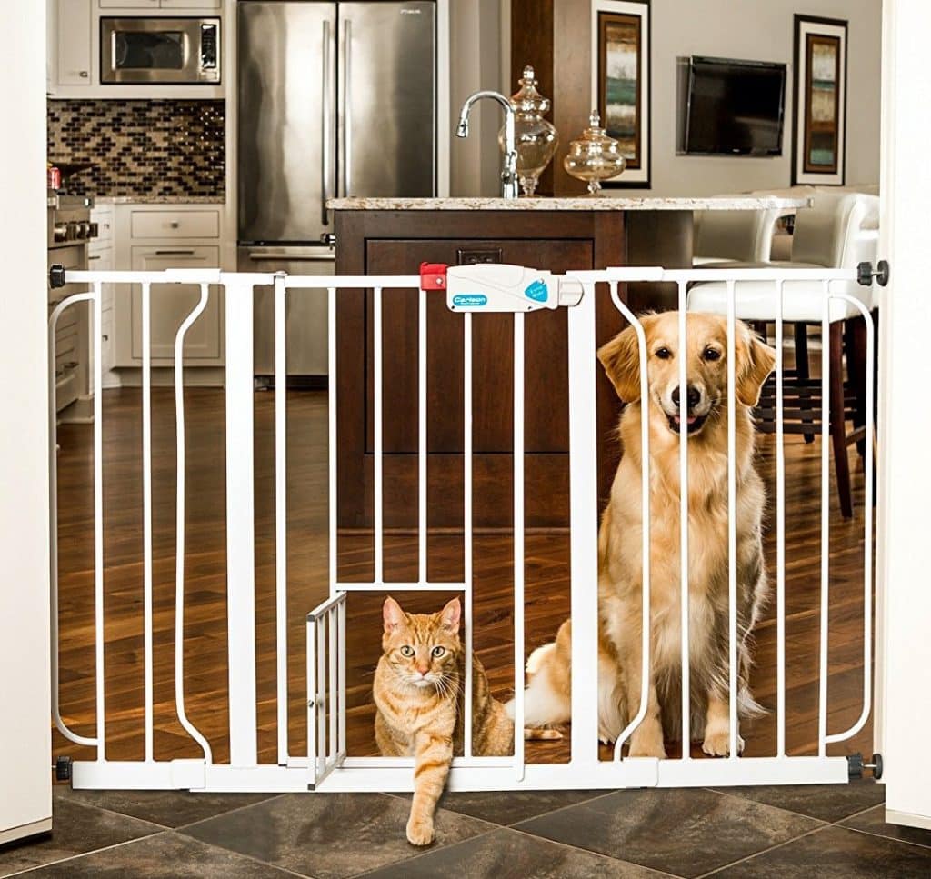 baby gate with cat flap